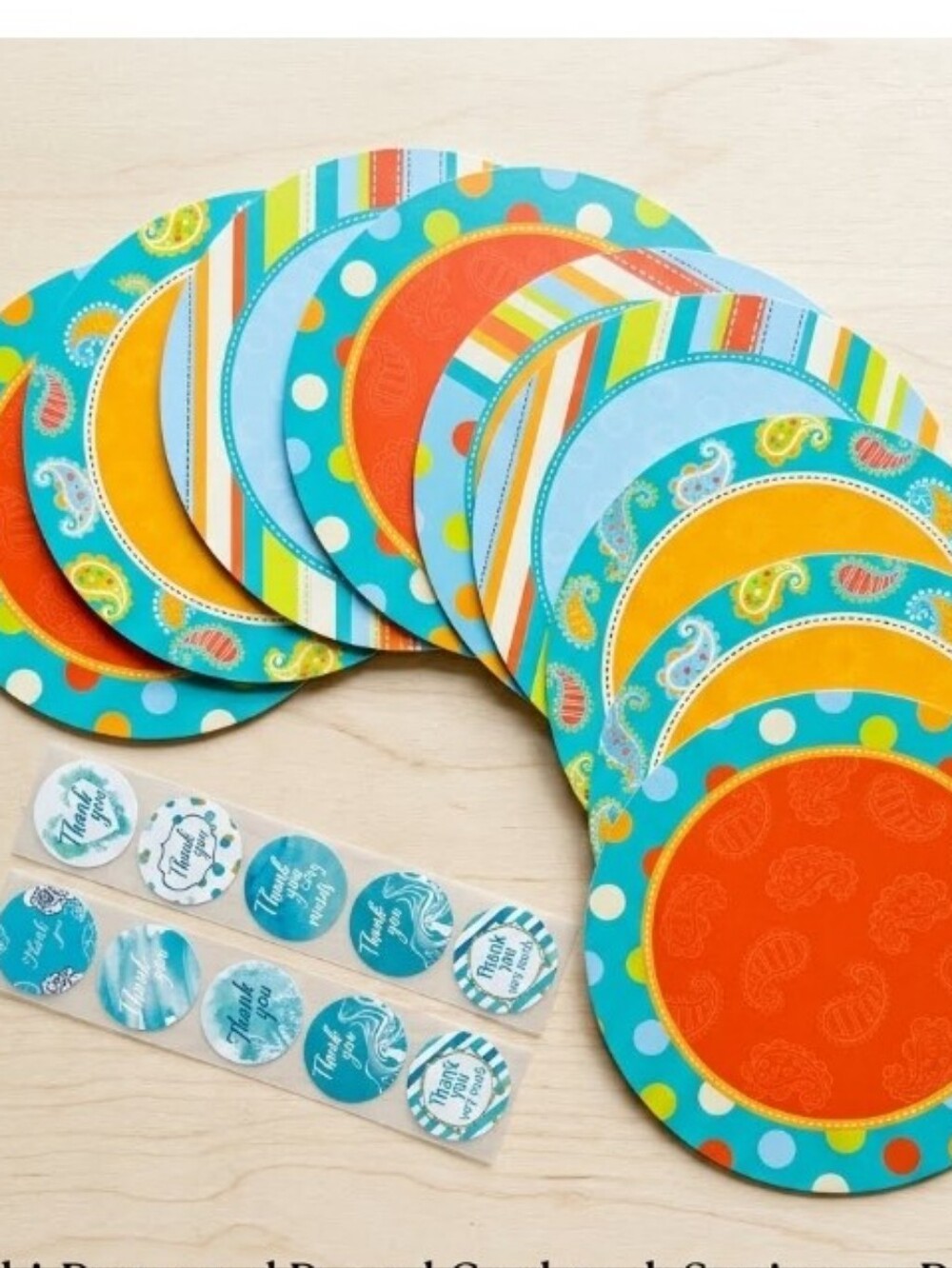 Thank You Stickers and Cards Set 20 Piece Colorful Supplies Swag Merch